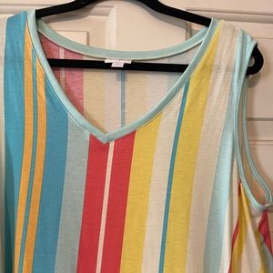 LuLaRoe striped multicolor tank